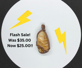 Tumbled Picture Jasper Pendant wrapped in copper