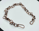Delicate Copper bracelet created from handmade links with copper bead accents.
