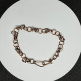 Delicate Copper bracelet created from handmade links with copper bead accents.