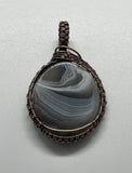 Striped Agate and Copper Pendant. The flow of the lines on this stone reminds me of an ocean wave.