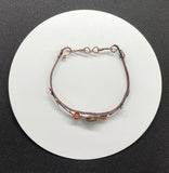 Adjustable Rainforest Jasper and Carnelian Copper Bracelet