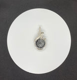 Natural Orthoceras cross section pendant in 925 Sterling Silver.