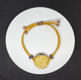 Lovely Ceramic Leaf and Leather Bracelet.