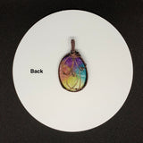 Colorful Rainbow Quartz (dyed) wrapped in handwoven copper. A great way to brighten any day!!