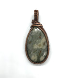 Ocean Jasper Teardrop Pendant wrapped in Copper