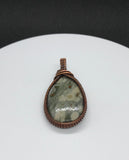 Ocean Jasper Teardrop Pendant wrapped in Copper