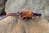 Woven Copper and Picasso Jasper Bracelet - adjustable