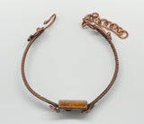 Woven Copper and Picasso Jasper Bracelet - adjustable