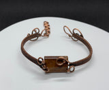 Woven Copper and Picasso Jasper Bracelet - adjustable