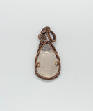 Rose Quartz Teardrop Pendant in Copper