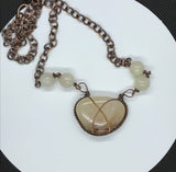 Tumbled San Jacinto River Rock and Sunstone necklace