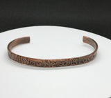 Etched Copper Bangle - "All You Need is Love" - Adjustable
