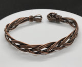 Rugged Solid Copper Braided Bracelet - adjustable 9"