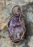 Amethyst Lace Agate Pendant in Copper