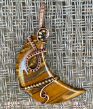 Tiger Iron Moon Pendant in Copper