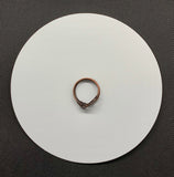 Hammered Copper and Square Crystal Ring - size 11
