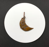 Tiger Iron Moon Pendant in Copper