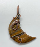 Tiger Iron Moon Pendant in Copper