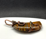 Tiger Iron Moon Pendant in Copper