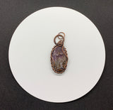 Amethyst Lace Agate Pendant in Copper