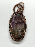 Amethyst Lace Agate Pendant in Copper