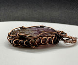 Amethyst Lace Agate Pendant in Copper