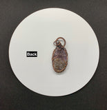 Amethyst Lace Agate Pendant in Copper