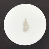 Quartz Moon Pendant in Sterling and Fine Silver