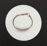 Seashell and Woven Copper Bracelet - adjustable