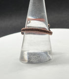 Adjustable Wire Wrapped Copper and Red Jasper Moon Ring.