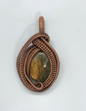 Golden Labradorite Pendant wrapped in Copper