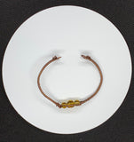 Copper and Amber Bracelet - adjustable