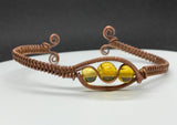 Copper and Amber Bracelet - adjustable