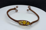 Copper and Amber Bracelet - adjustable