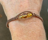 Copper and Amber Bracelet - adjustable