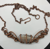 Agate and Woven Copper Necklace