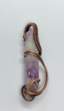 Raw Amethyst Stick Pendant wrapped in Copper