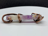 Raw Amethyst Stick Pendant wrapped in Copper