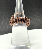 Venus Jasper and wire wrapped Copper Ring - Size 5