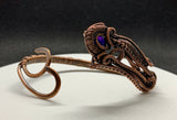 Copper Curves and Coils Amethyst Bracelet