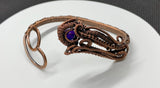 Copper Curves and Coils Amethyst Bracelet