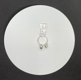 Adjustable Sterling Silver Ring with Raw Quartz and Raw Moldavite.