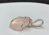 Rose Quartz Pendant in Sterling and Fine Silver