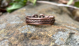 Wire Wrapped Copper Braid Ring. Size 9 and up.