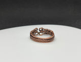 Wire Wrapped Copper Braid Ring. Size 9 and up.