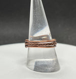 Wire Wrapped Copper Braid Ring. Size 9 and up.