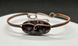 Wire Wrapped Copper Bracelet with Fire Opal.