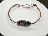 Wire Wrapped Copper Bracelet with Fire Opal.