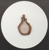 Bold Rose Quartz Pendant in Copper