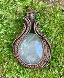 Bold Rose Quartz Pendant in Copper
